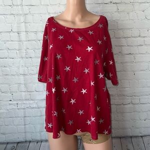 croft & barrow red & gray star shirt size XXL